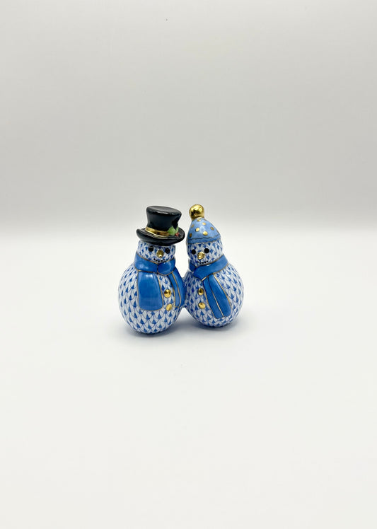 Snowmen Couple Blue