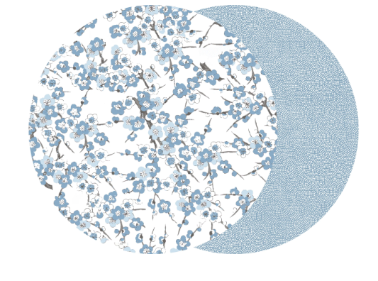 ROUND PLACEMAT "BLOSSOM-SKY BLUE"