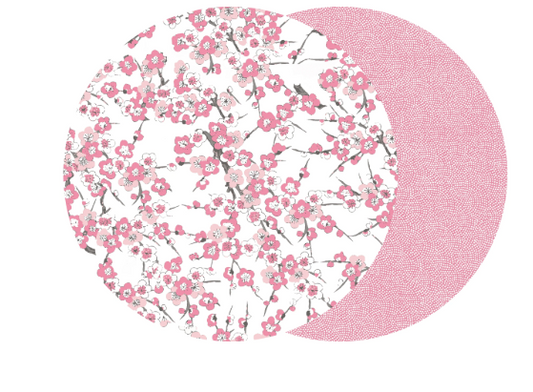 ROUND PLACEMAT "BLOSSOM/DOT-PINK"