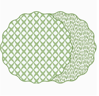 Scallop Placemat "Cotton/Quill- Greenery"