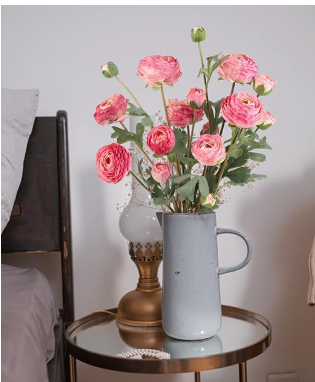 Real Touch Ranunculus Rose Bundle -Pink-15"