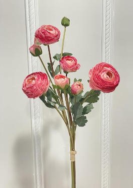 Real Touch Ranunculus Rose Bundle -Pink-15"