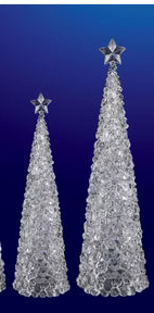 Magical Ice Cube Crystal Acrylic LED Christmas Tree-14"