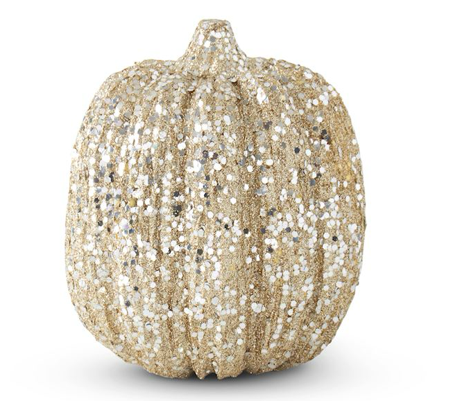 Champagne Glitter & Sequin Pumpkin - 6"