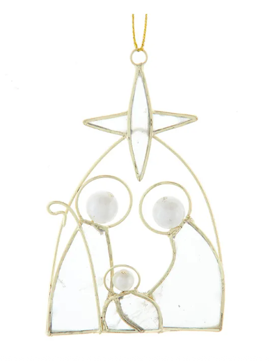 Capiz Nativity Ornament - 4.25"