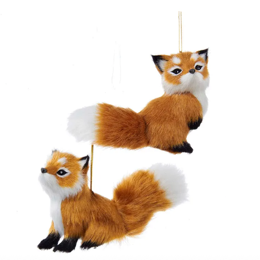Plush Fox Ornament - 4.5" - 2 Styles