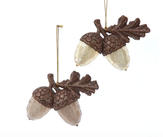Acrylic Brown/Gold Acorn Ornament - 2.75"