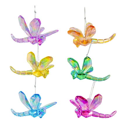 Acrylic Colorful Dragonfly Ornament - 2"L