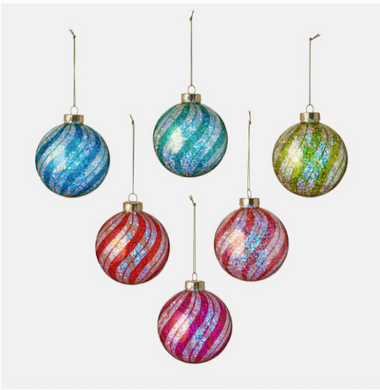 4" Swirl Ball Ornament