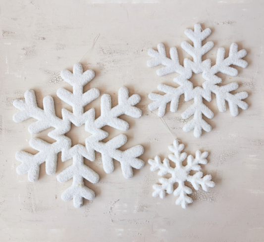 Flocked Snowflake Ornament