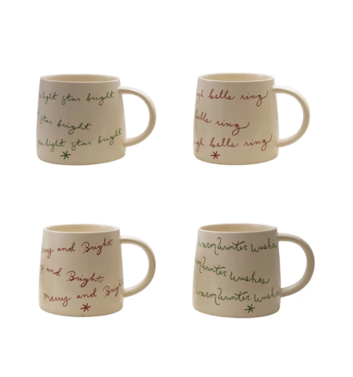 Stoneware Mug w Holiday Sayings