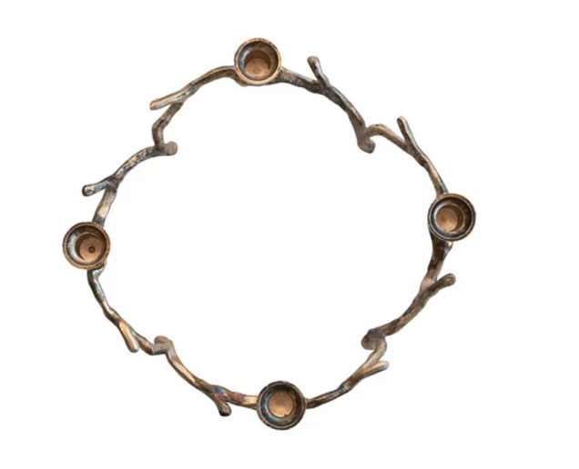 13" Twig Advent Taper Holder, Antique Gold