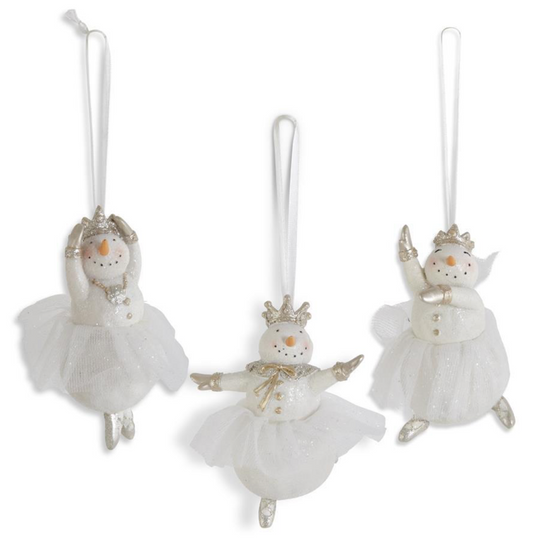 Glittered Snow Lady Ballerina Ornament