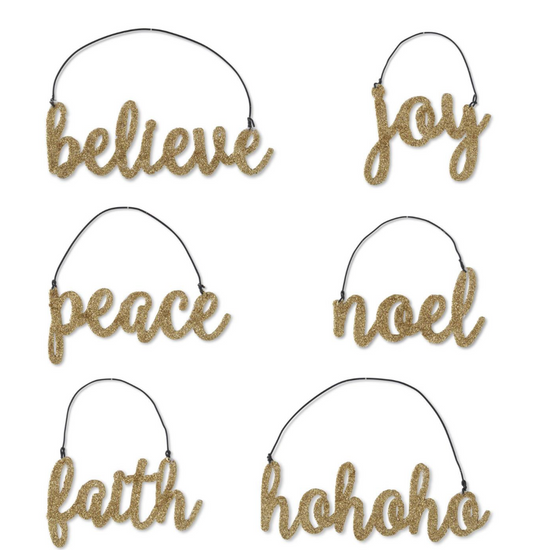 Glittered Holiday Message Ornament