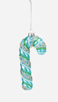 Candy Cane Glass Ornament