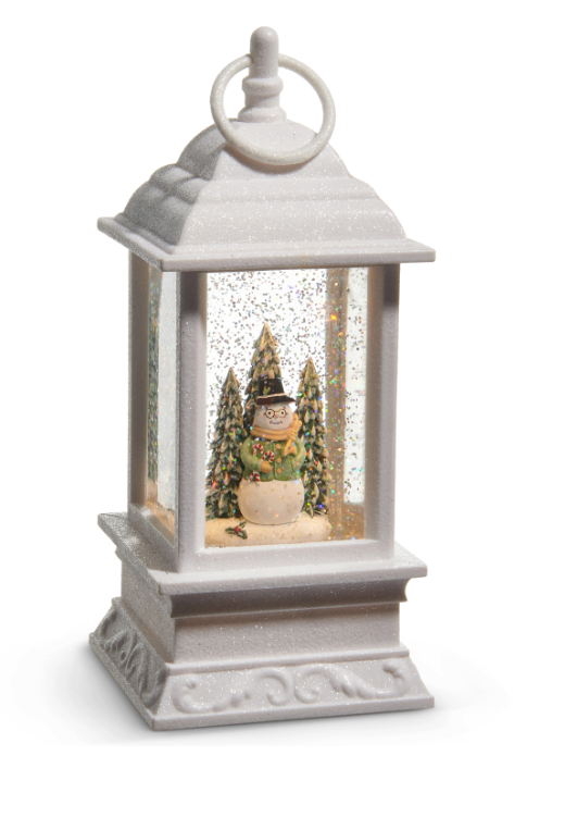 9.5" Grandfather Snowman Lighted Water Lantern