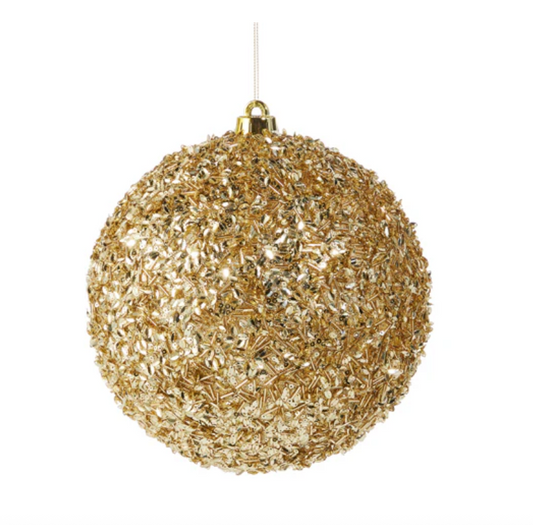 8" Gold Glitter Ball Ornament