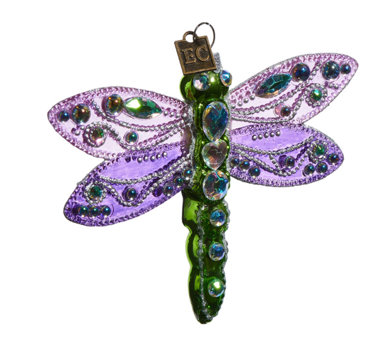 4.5" Purple Fantasy Dragonfly Ornament