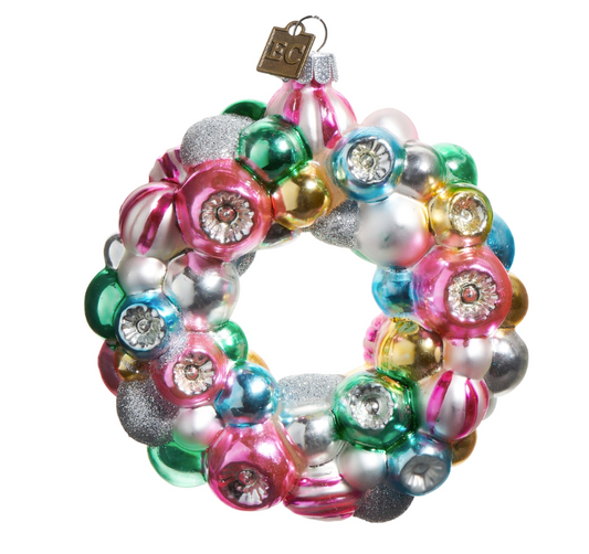 4.5" Multicolor Wreath Ornament
