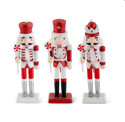 Red & White Glitter Nutcracker