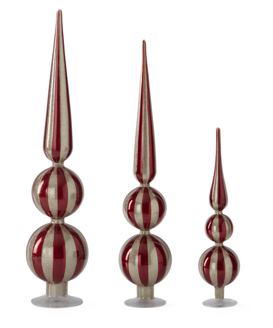 Red & Glitter Ball Finials