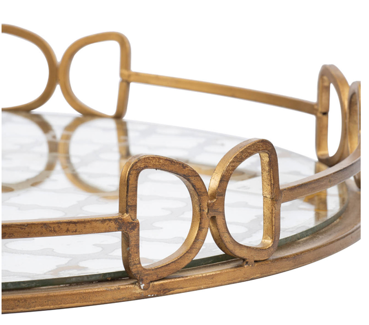 Large Round Glass Decorative Tray