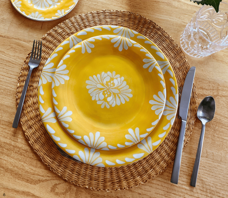 Paloma Yellow Dinner Plates- S/4
