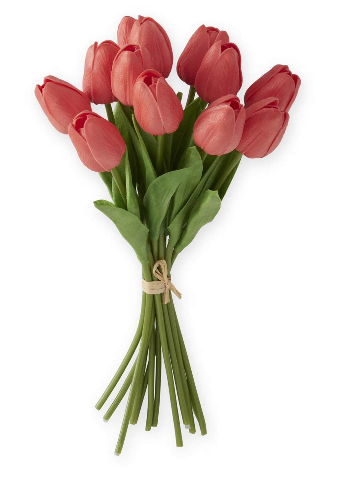 Real Touch Mini Tulip Bundle - Coral - 13"