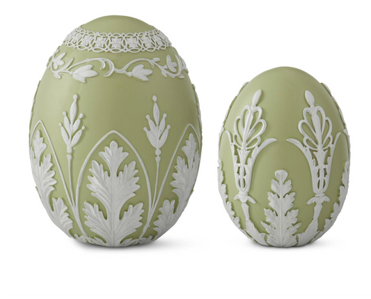 Green & White Filigree Egg