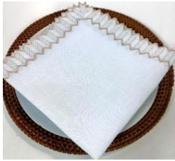 Geometric Chevron Border Napkin - S/4