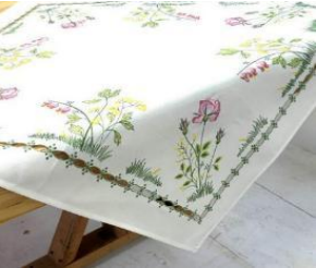 Embroidered Soft Floral Table Runner