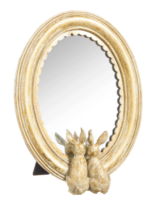 Gold Rabbits Mirror Decor