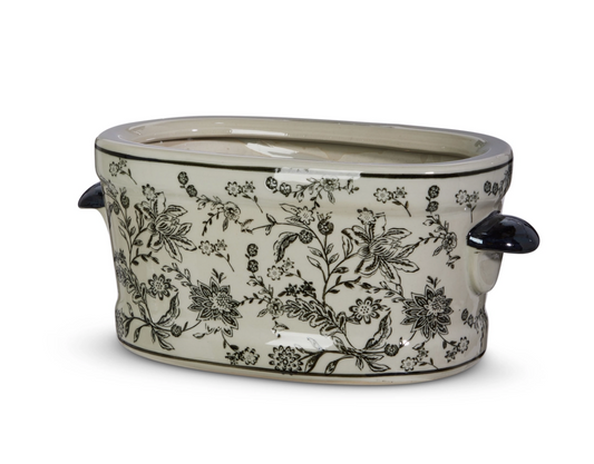 14.5" Brown & Ivory Container