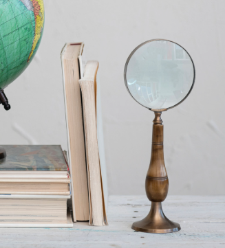 Brass & Bone Magnifying Glass on Stand