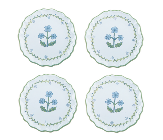 Vintage Floral Salad Plates S/4