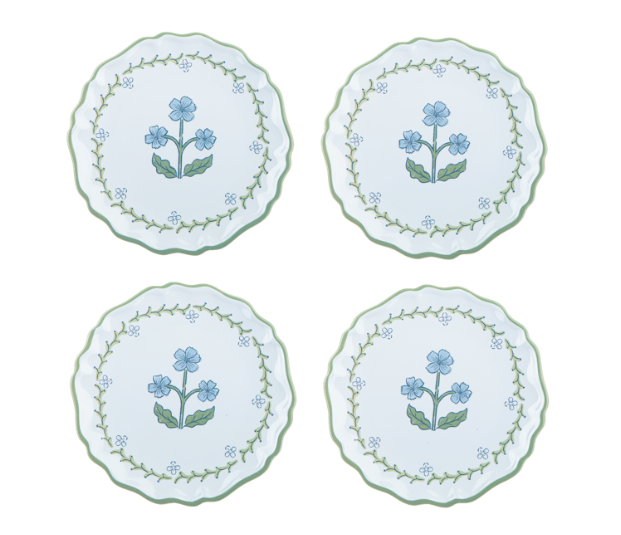 Vintage Floral Salad Plates S/4