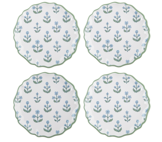 Vintage Floral Dinner Plates S/4