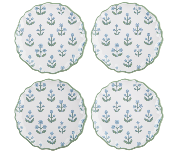 Vintage Floral Dinner Plates S/4