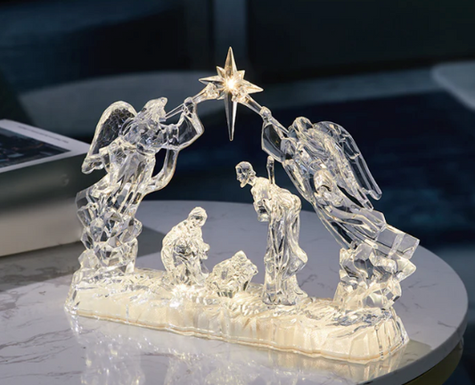 Holy Family w/Angels Acrylic Nativity