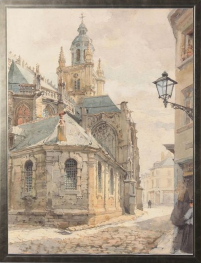 Watercolor Church Street View - 16x20