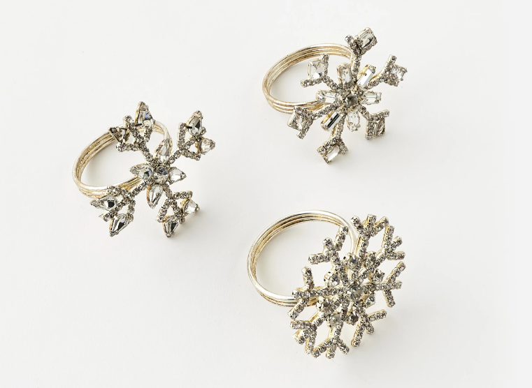 Diamond Snowflake Napkin Rings