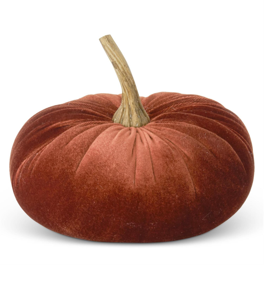 6.25" Velvet Stuffed Pumpkin