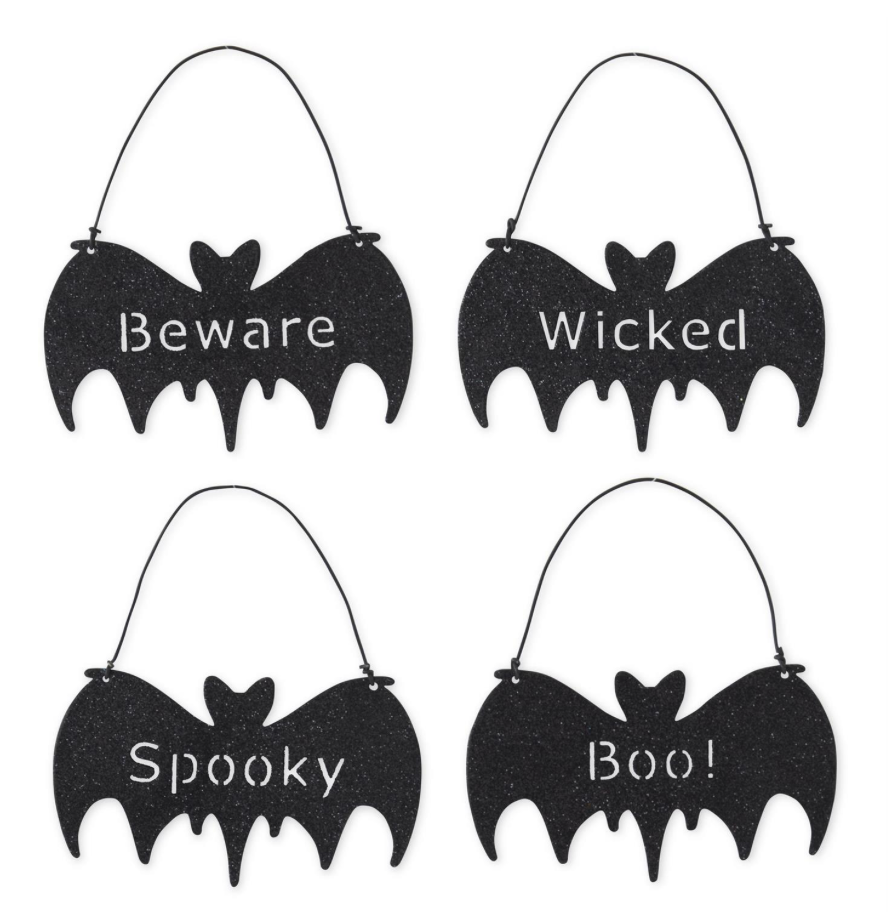 4.75" Glittered Halloween Bat Ornament