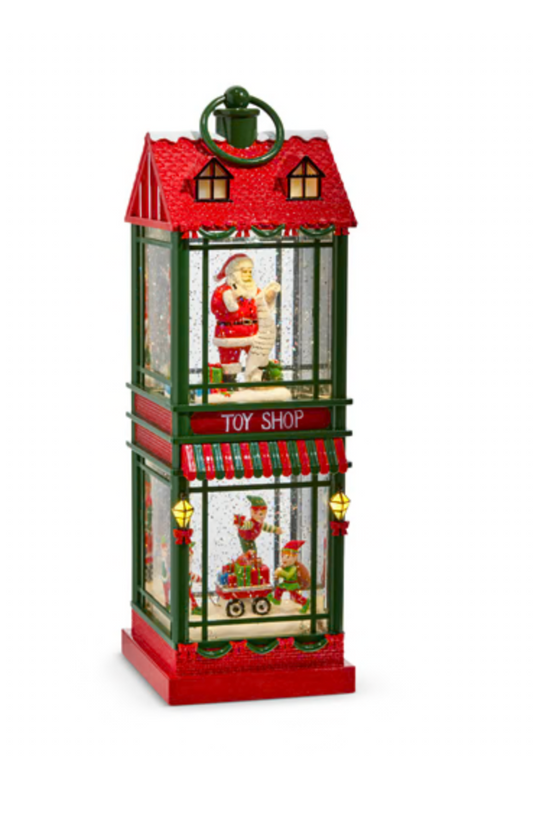 Santa & Elves Toy Shop Lighted Water Lantern