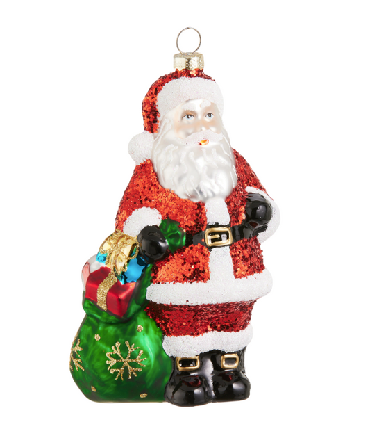 Glitter Santa Ornament