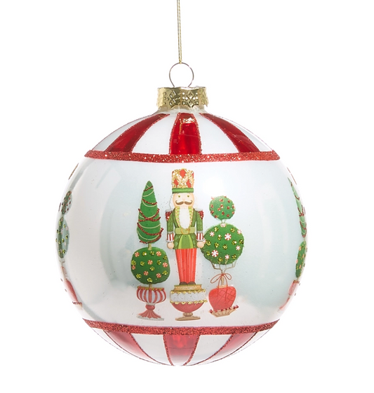 5" Merry Topiary & Nutcracker Ball Ornament