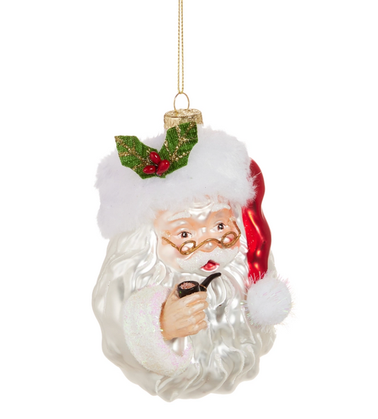 5" Santa w/ Pipe Ornament