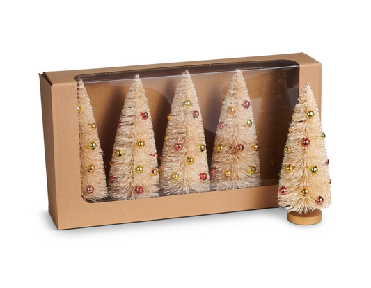 Box of 8” Decorated Bottle Brush Tree