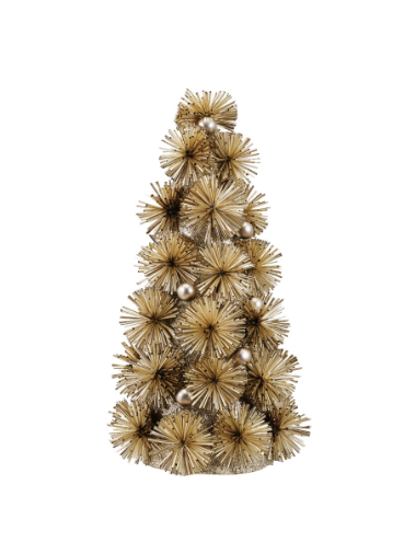 Plastic Tinsel Ball Tree with Glitter & Silver Color Beads