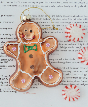 Glass Gingerbread Cookie Ornament